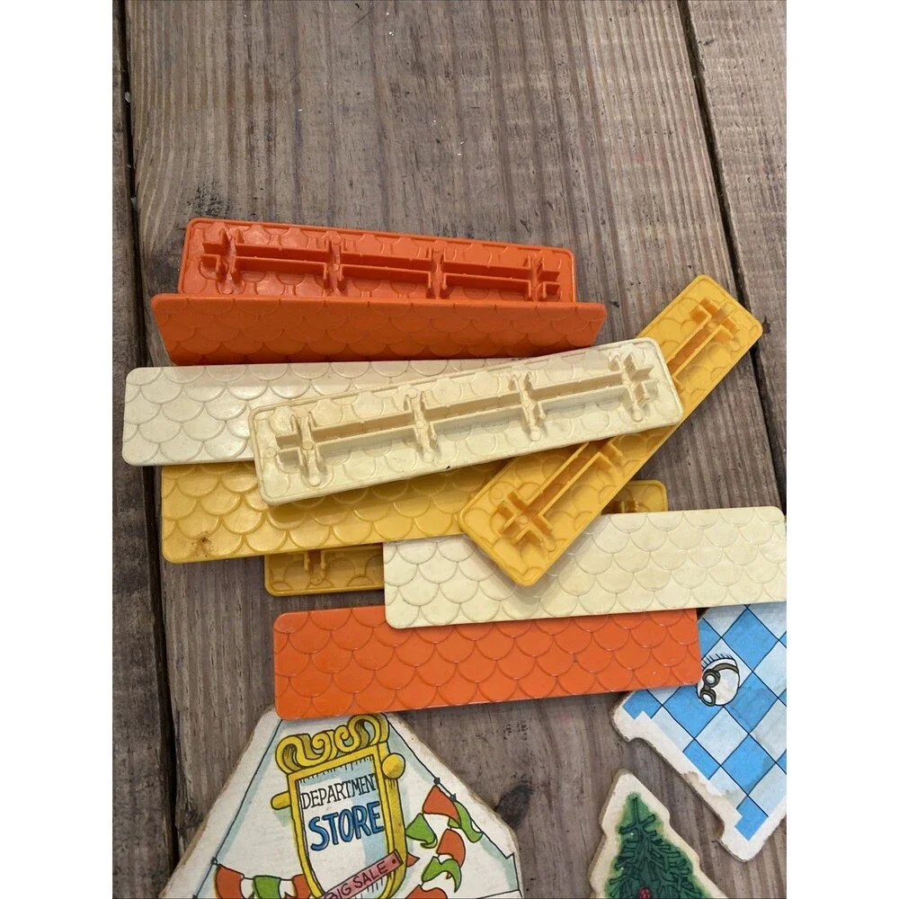 Vtg Playskool Richard Scarry Puzzletown Lot Farm Doctor Office Replacement Parts